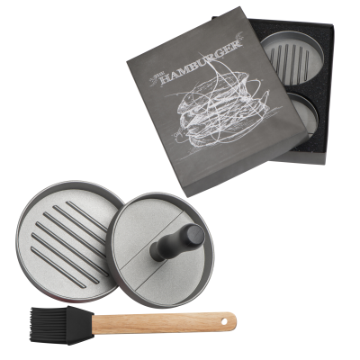 BURGER PRESS with Silicone Brush Texas in Black 