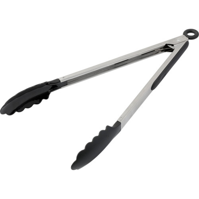 FOOD TONGS in Black & Silver