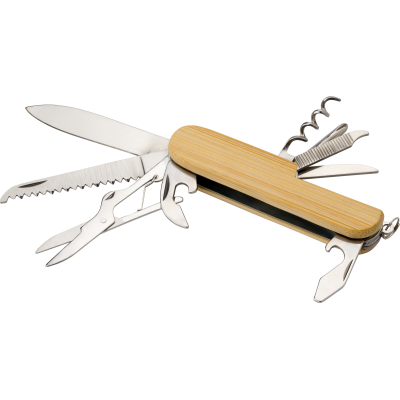 BAMBOO POCKET KNIFE KEYRING in Bamboo