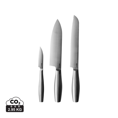 BOSKA KITCHEN KNIVES COPENHAGEN, SET OF 3 in Steel