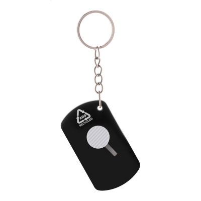 PAPER KNIFE KEYRING in Black