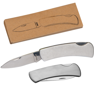 POCKET KNIFE with Safety Lock in Silvergrey