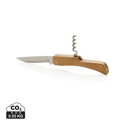 WOOD KNIFE with Bottle Opener in Brown