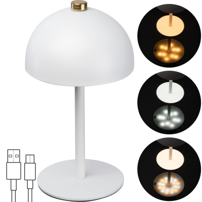 STAINLESS STEEL METAL TABLE LAMP in White 
