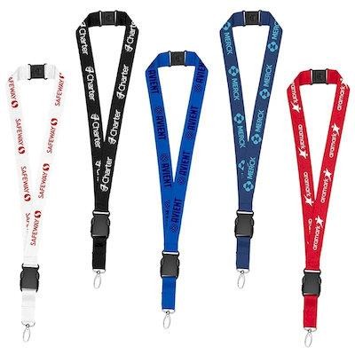 1 INCH ECO FRIENDLY RPET LANYARD with Buckle & Safety Breakaway