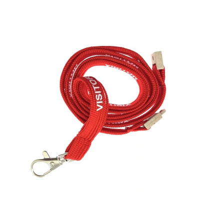 10MM TUBULAR LANYARD PRE-PRINTED: VISITOR (UK STOCK)
