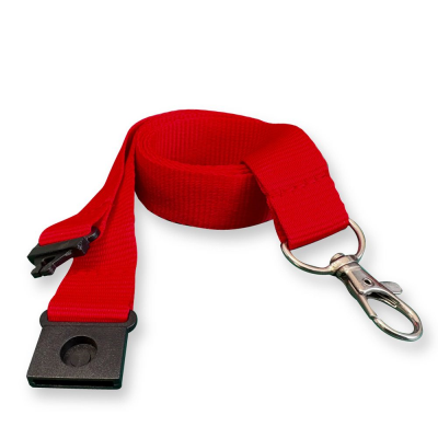 20MM FLAT RECYCLED PET LANYARD in Red PMS 185 (Uk Stock)