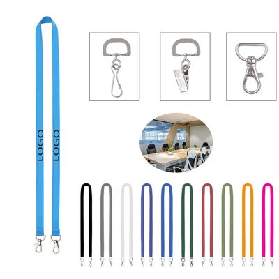 3 & 4 INCH CUSTOM OPEN ENDED POLYESTER LANYARD W & BADGE HOLDER