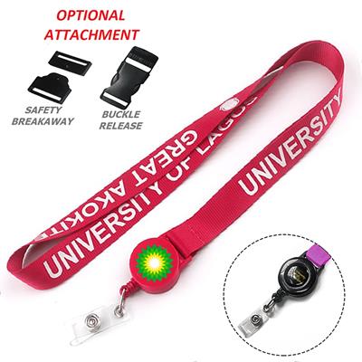 3 & 4 INCH POLYESTER LANYARD with Retractable Reel Combo