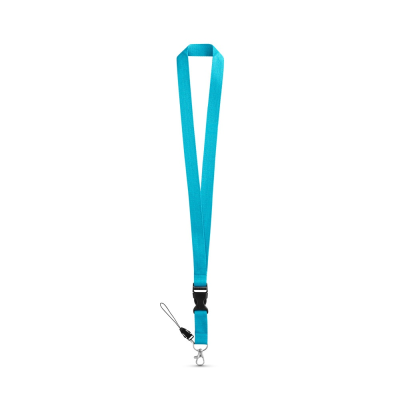 ANQUETIL POLYESTER LANYARD with Metal Carabiner in Light Blue