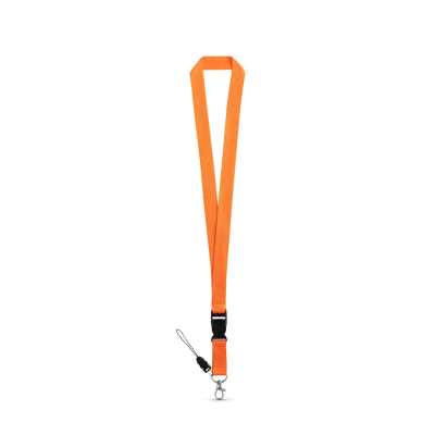 ANQUETIL POLYESTER LANYARD with Metal Carabiner in Orange