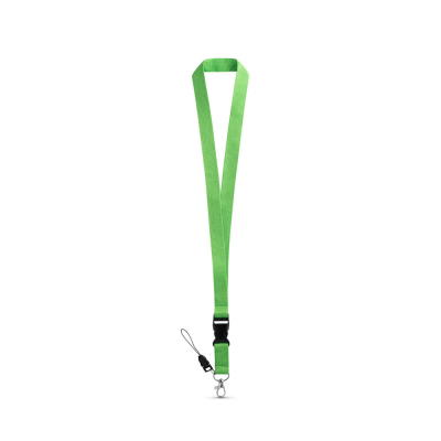 ANQUETIL POLYESTER LANYARD with Metal Carabiner in Pale Green