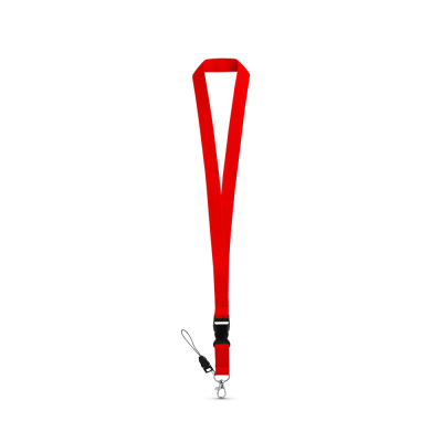 ANQUETIL POLYESTER LANYARD with Metal Carabiner in Red