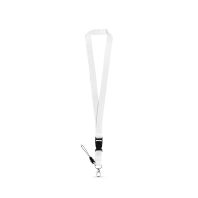 ANQUETIL POLYESTER LANYARD with Metal Carabiner in White