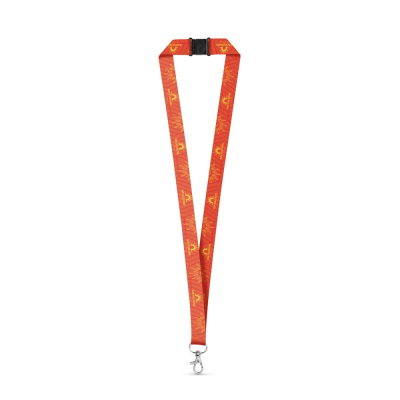 BRISTOL POLYESTER SUBLIMATION LANYARD in White - PROMOTIONAL CORPORATE GIFT