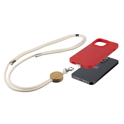 COTTON PHONE LANYARD in Sand