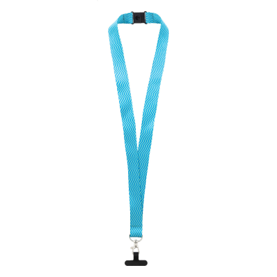 CUSTOM RPET MOBILE PHONE HOLDER LANYARD in Black