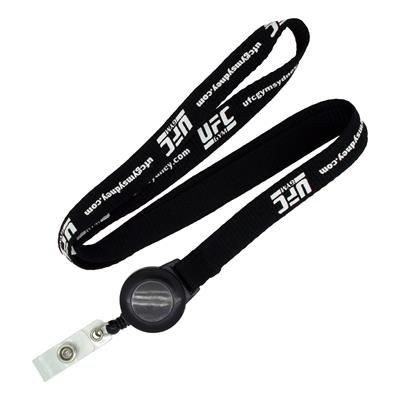 FLAT RIBBED LANYARD with Security Ski Pass Holder Pull Reel