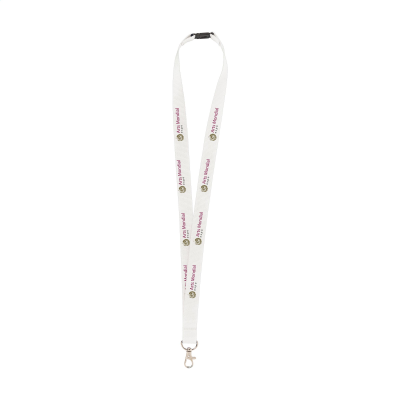 KEYCORD BUDGET SAFETY 2 CM LANYARD in White