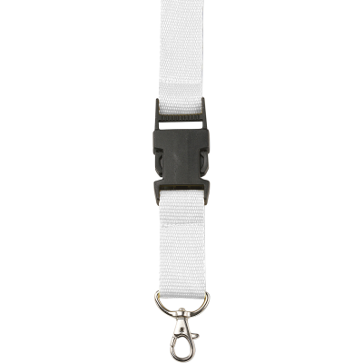 LANYARD with Carabiner Clip in White