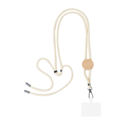 MOBILE PHONE HOLDER LANYARD, CIRCLE in Natural