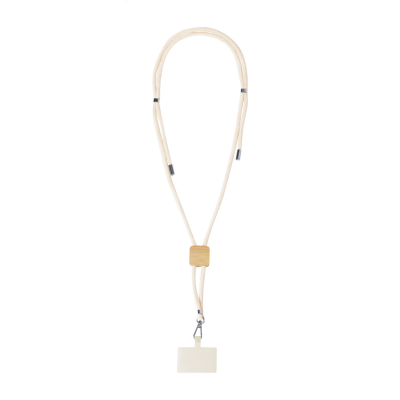 MOBILE PHONE HOLDER LANYARD, CIRCLE in Natural