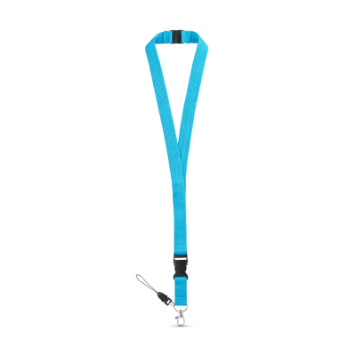 MURRAY POLYESTER LANYARD with Metal Carabiner in Light Blue