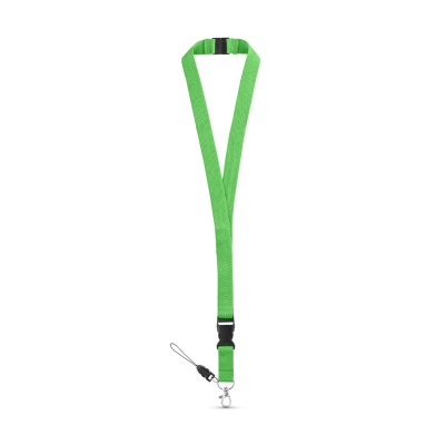 MURRAY POLYESTER LANYARD with Metal Carabiner in Pale Green