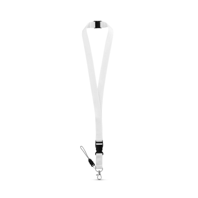 MURRAY POLYESTER LANYARD with Metal Carabiner in White