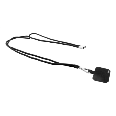RPET MOBILE PHONE HOLDER LANYARD in Black