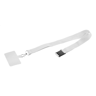RPET MOBILE PHONE HOLDER LANYARD in White