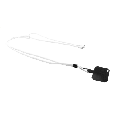 RPET MOBILE PHONE HOLDER LANYARD in White