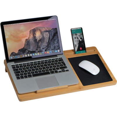 LAPTOP TRAY with Mousemat & Mobile Phone Holder in Beige