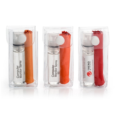 2PC RED SCREEN & GLASSES CLEANING KIT in a PVC Pouch