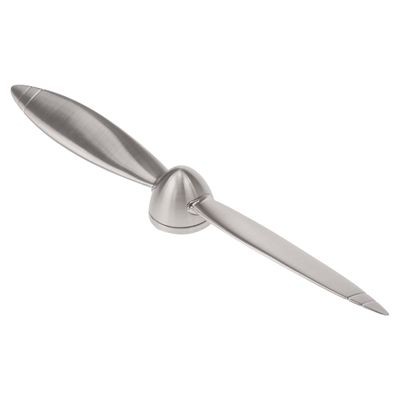 PROPELLER LETTER OPENER in Brushed Silver Metal Finish