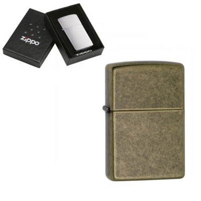 GENUINE ZIPPO LIGHTER in Antique Brass