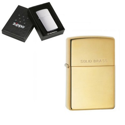 GENUINE ZIPPO LIGHTER in High Polish Brass