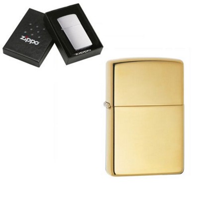 GENUINE ZIPPO LIGHTER in High Polish Brass