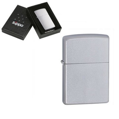 GENUINE ZIPPO LIGHTER in Satin Silver Chrome