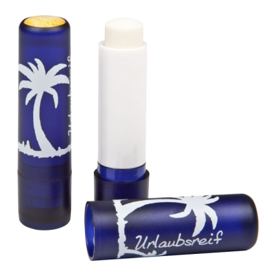 LIP BALM STICK BLUE FROSTED CONTAINER & CAP, DOMED 4