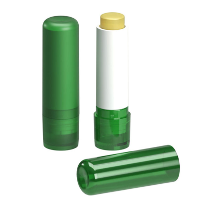 LIP BALM STICK GREEN FROSTED CONTAINER & CAP, 4