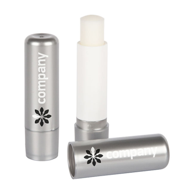 LIP BALM STICK METALLIC SILVER POLISHED CONTAINER & CAP,4