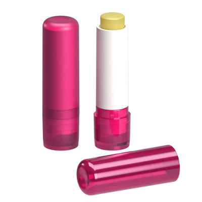 LIP BALM STICK PINK FROSTED CONTAINER & CAP, 4