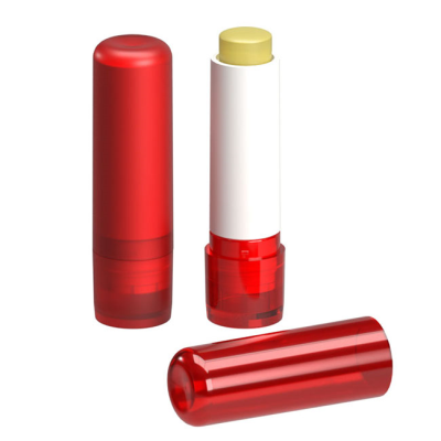 LIP BALM STICK RED FROSTED CONTAINER & CAP, 4