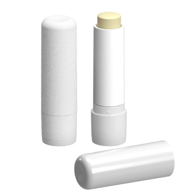 LIP BALM STICK WHITE FROSTED CONTAINER & CAP, 4