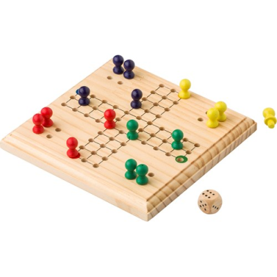 WOOD LUDO GAME in Brown