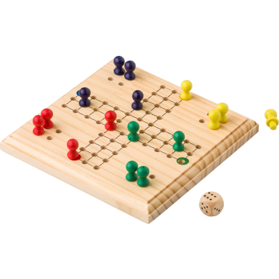 WOOD LUDO GAME in Brown
