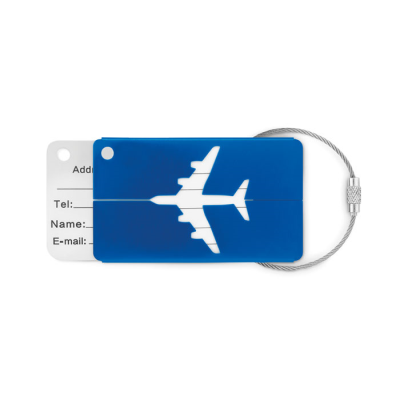 ALUMINIUM METAL LUGGAGE TAG in Blue