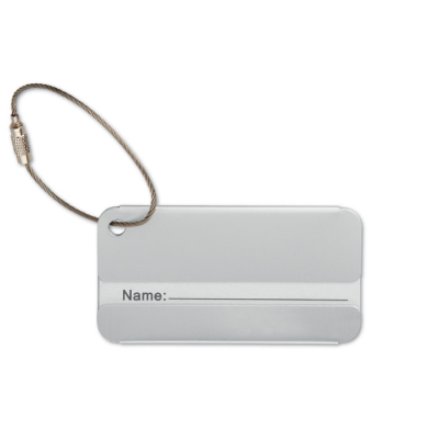 ALUMINIUM METAL LUGGAGE TAG in Silver