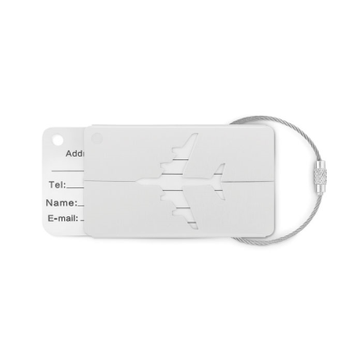ALUMINIUM METAL LUGGAGE TAG in Silver